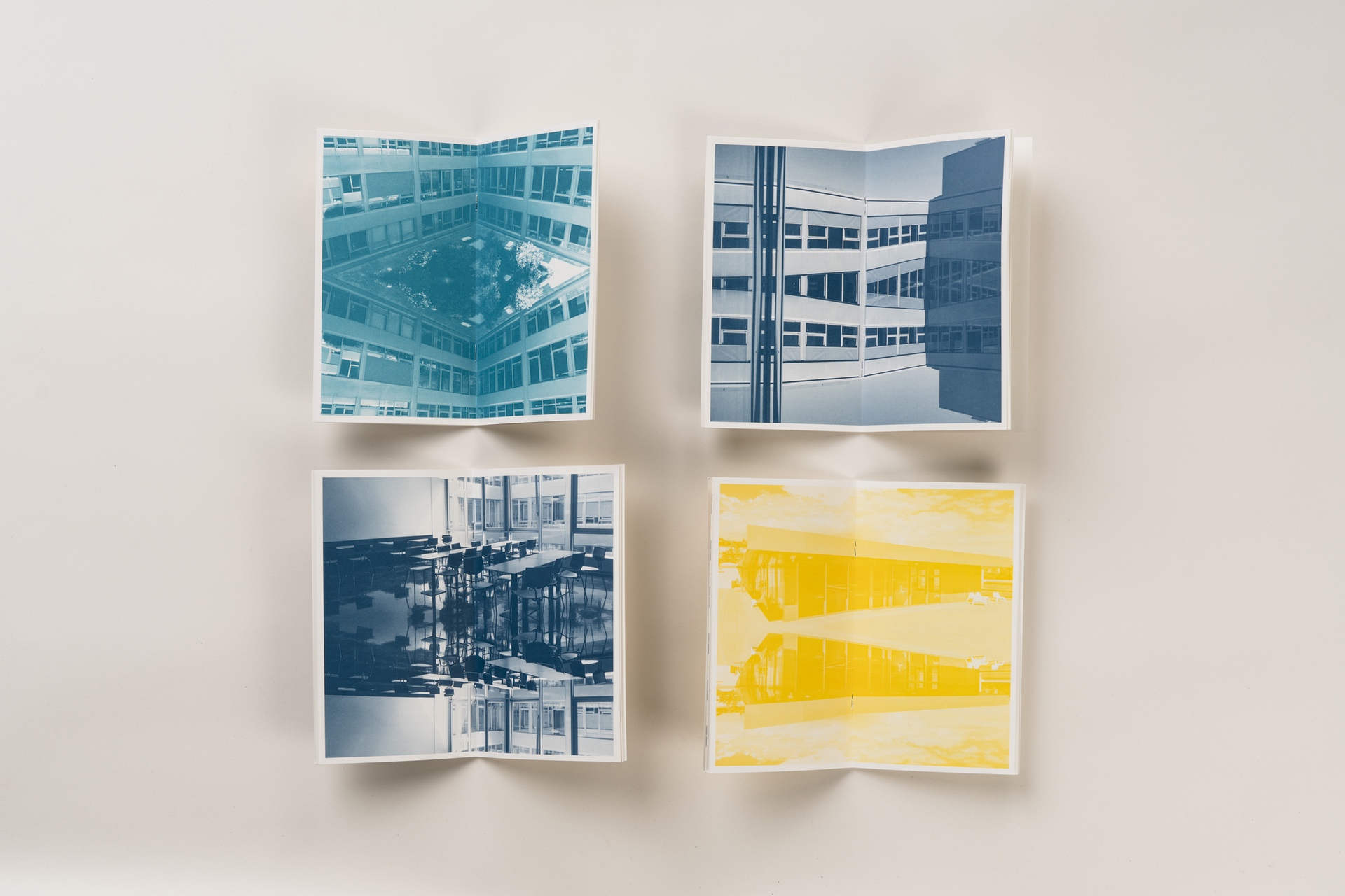 Symétrie sur double-page intérieure de la brochure du Gymnase Provence