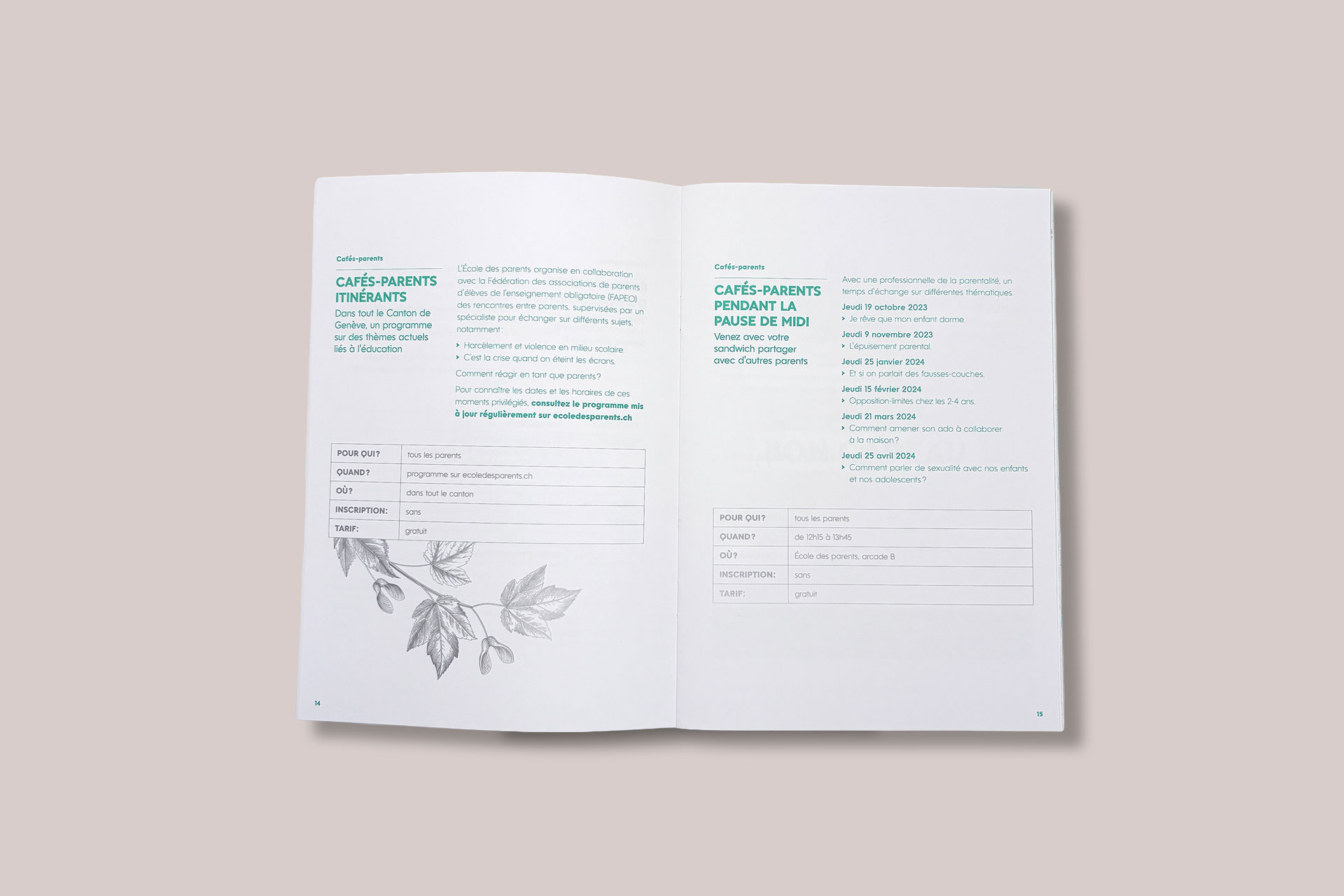 Brochure impression offset quadrichromie