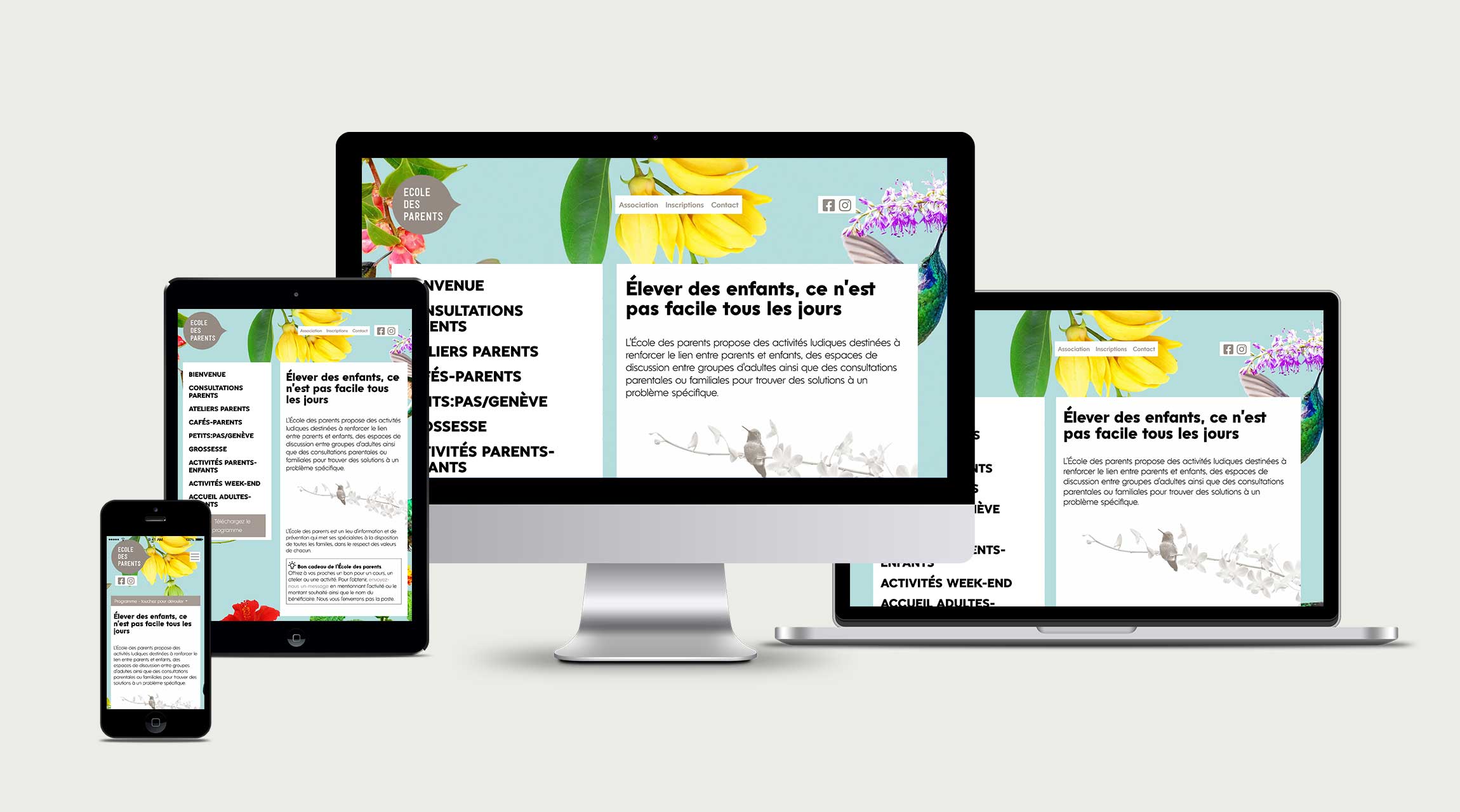 Site Internet pour l'école des parents