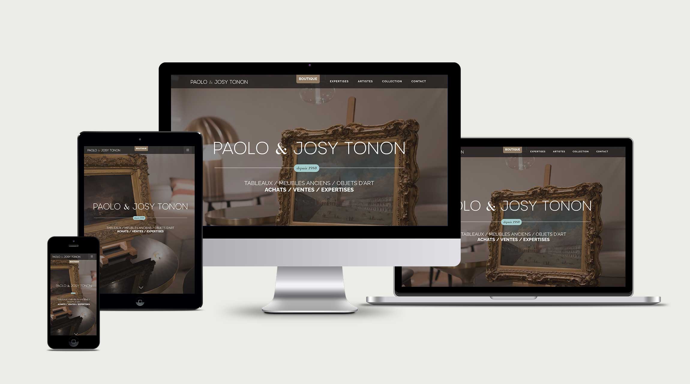 Site Internet pour la galerie Tonon