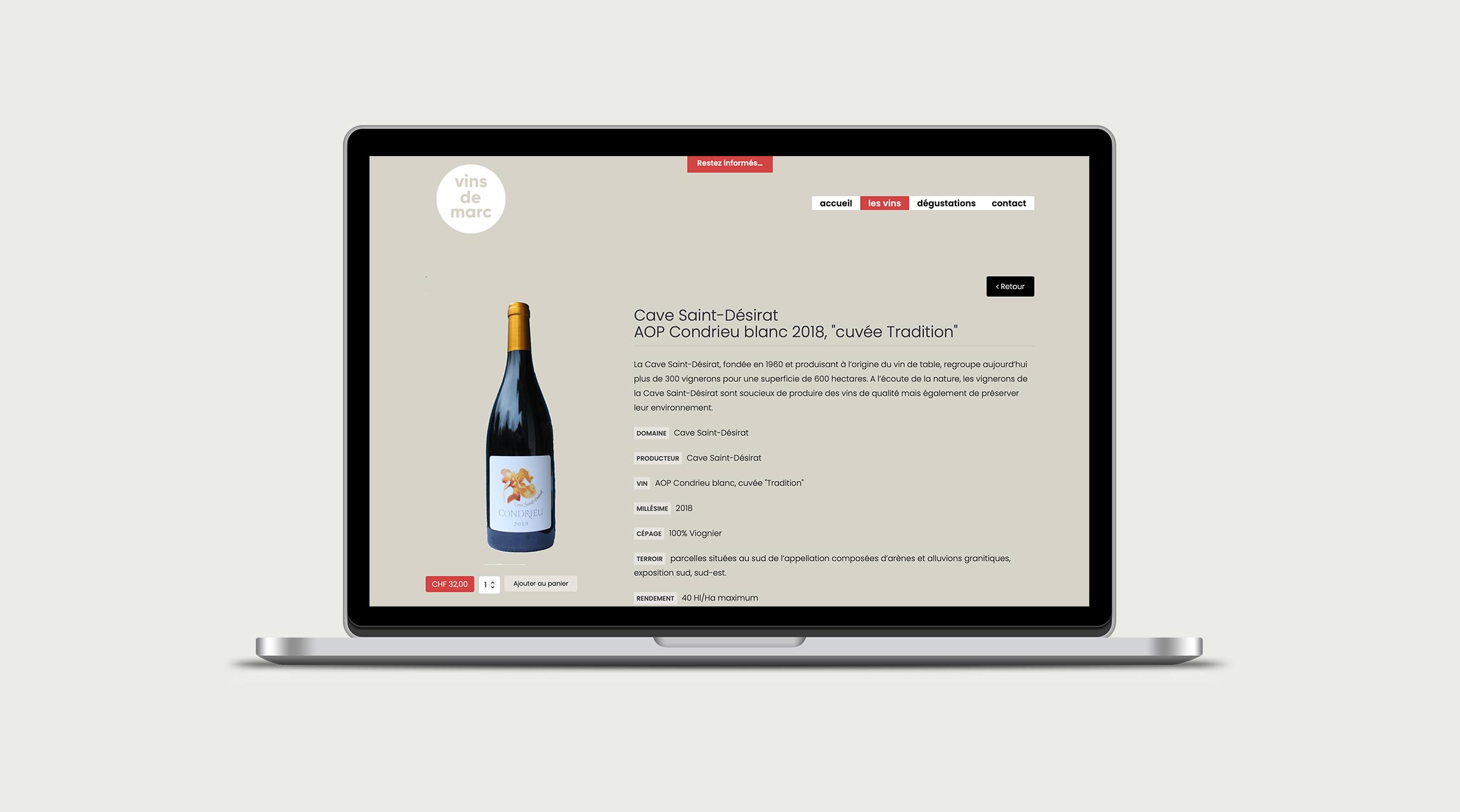 Vins de Marc page détail vin