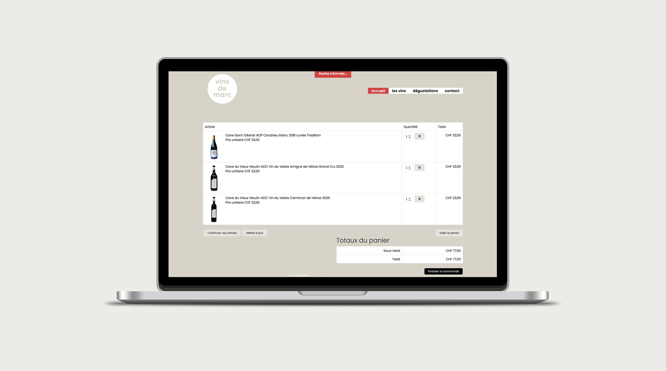 Vins de Marc panier d'achat