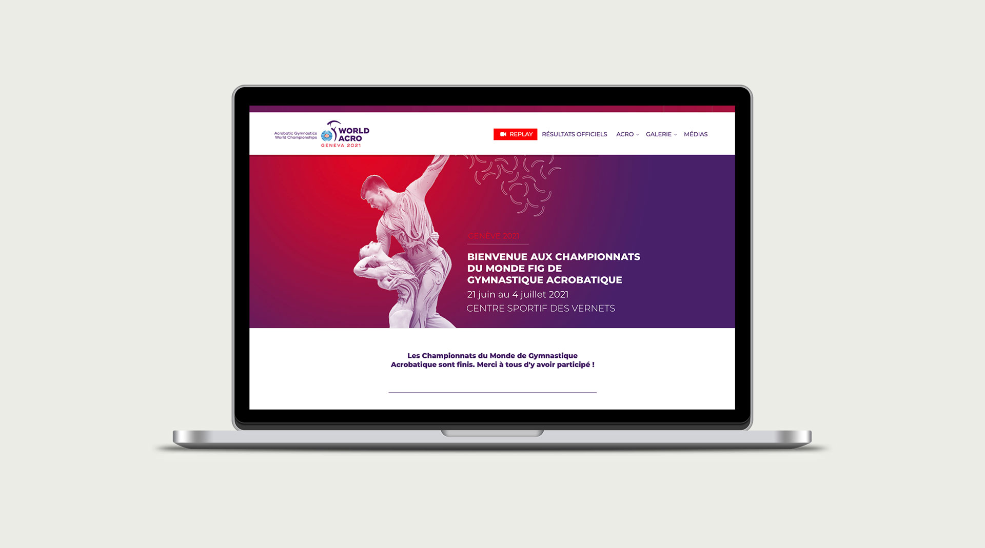 Site Internet les World Acro 2021