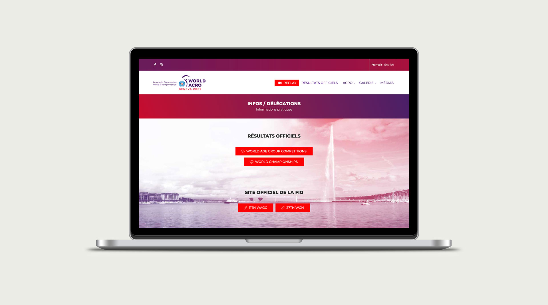 Site Internet les World Acro 2021